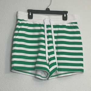 Draper James Natalie Shorts Green White Stripes Womens Size Small NWT